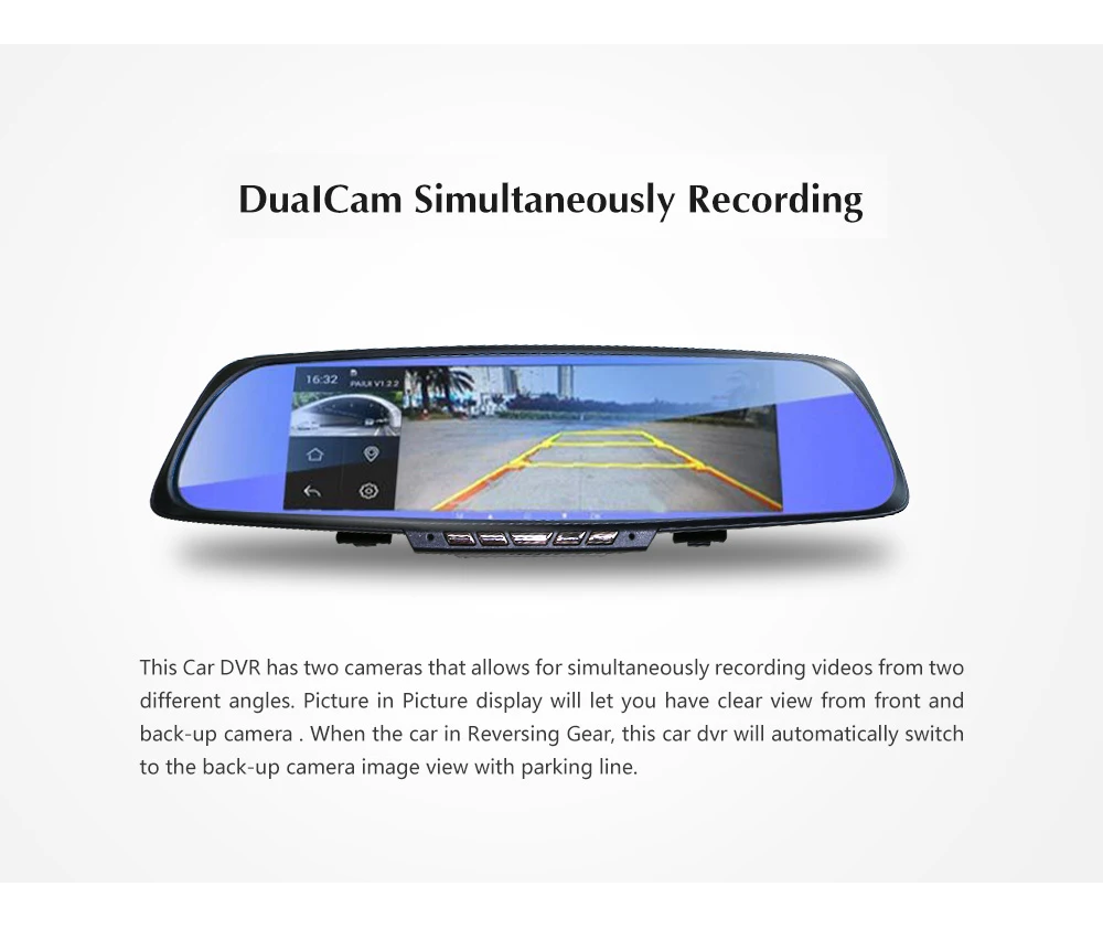 7.0 &quotAndroid 4.4 FHD1080P видеорегистратор тире Камера Автостоянка видеорегистраторы