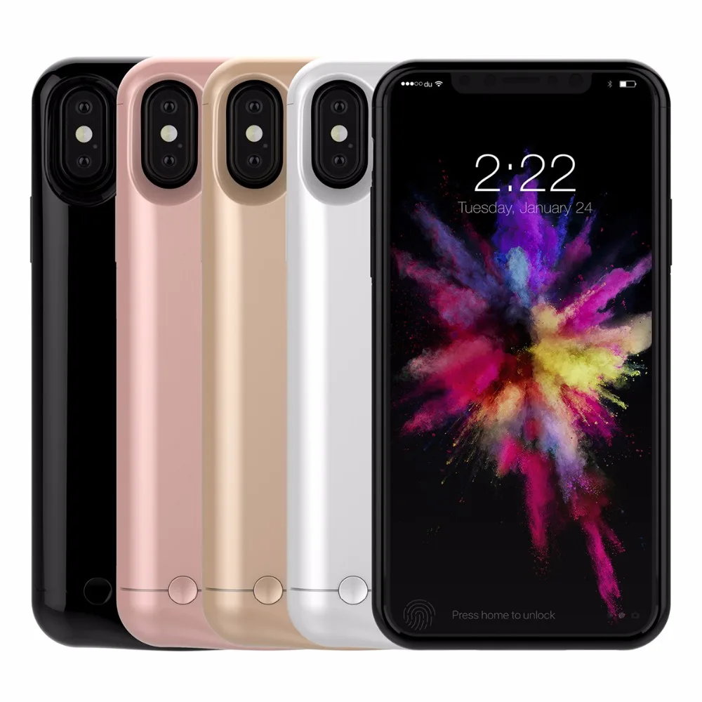 

External Rechargeable Battery Charger Case Cover For iphone X 5200mAh Powerbank Case Protective Charging Cover Case for iPhone X