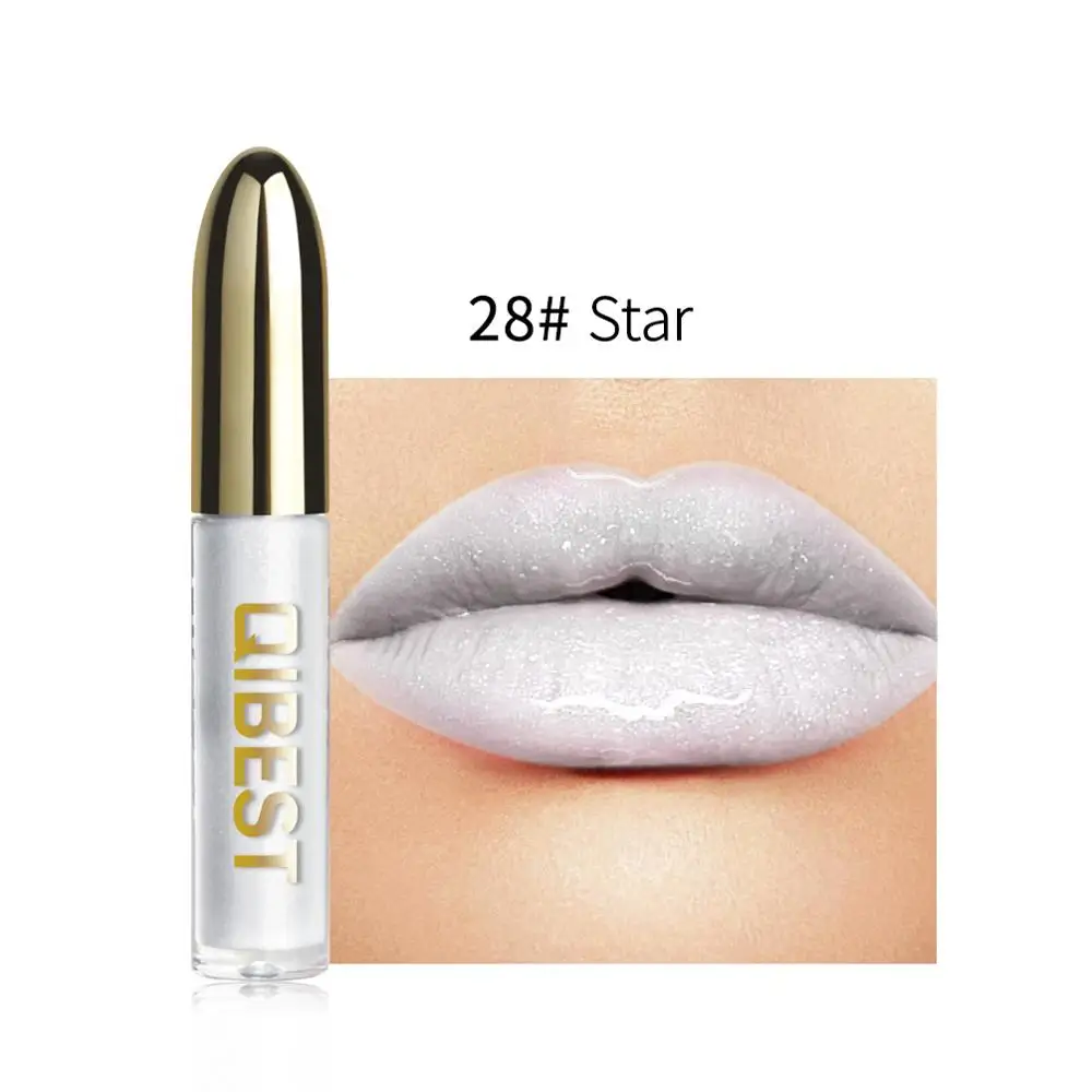 28 Colors Long Lasting Moisturizer Glitter LipGloss Tint Cosmetics Nutritious Shimmer Liquid Lipstick Beauty Lips Makeup maquiag - Color: 28