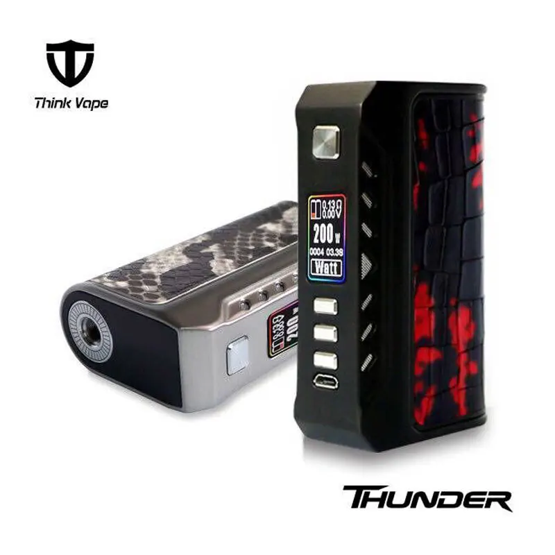 

100% original ThinkVape Thunder 200W TC Box MOD ST 200C Chipset TC Max 200W Output E-Cigs Vape Mod By dual 18650 batteries