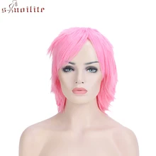 S-noilite, 12 дюймов, короткий парик для косплея, синтетические волосы, парики для мальчиков, парней, женщин, искусственные волосы для костюма, красный, зеленый, фиолетовый, розовый, оранжевый, белый парик