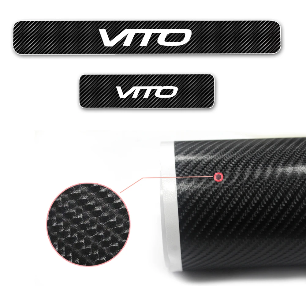  Car Carbon Fiber Protect Sticker Look Car Door Plate sill scuff For Ford Bullitt Mustang explorer M