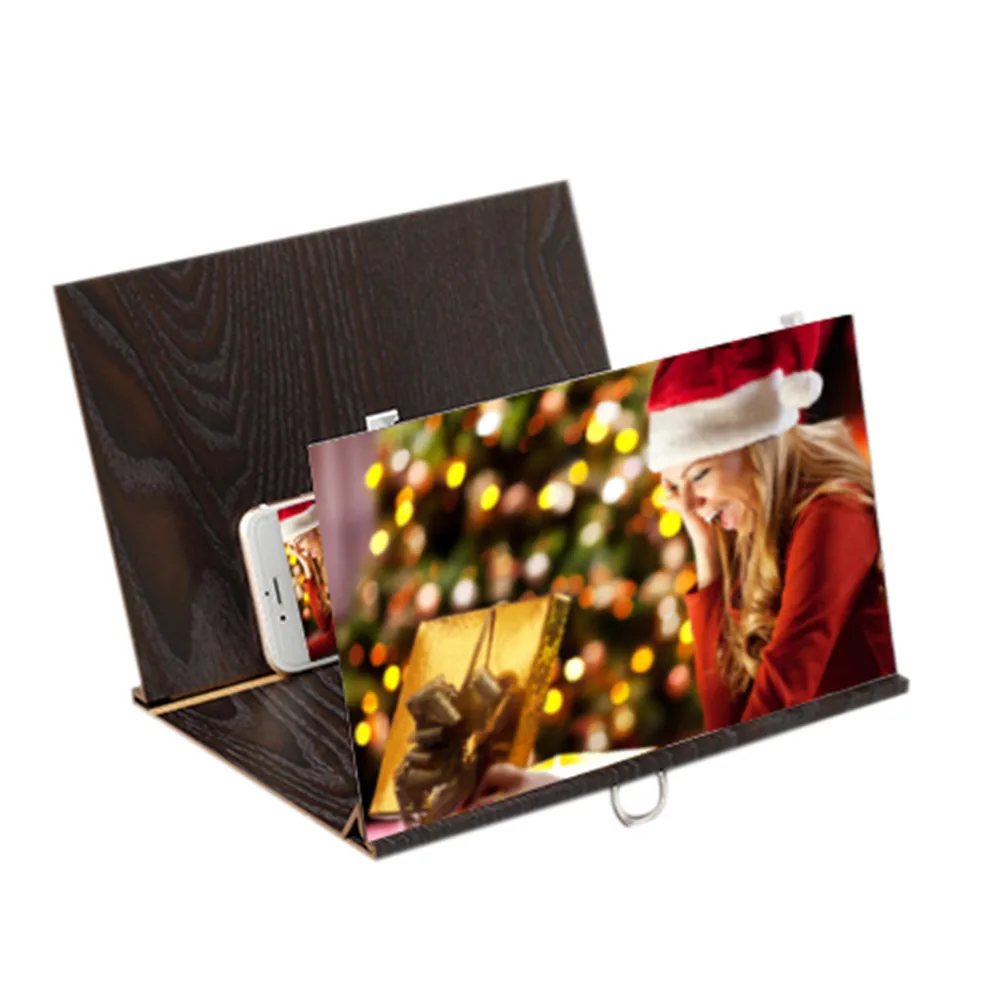 

3D Phone Screen Magnifier Stereoscopic Amplifying 12 Inch Desktop Wood Bracket Suport Telephone Voiture For Samsung S10 Plus Y5