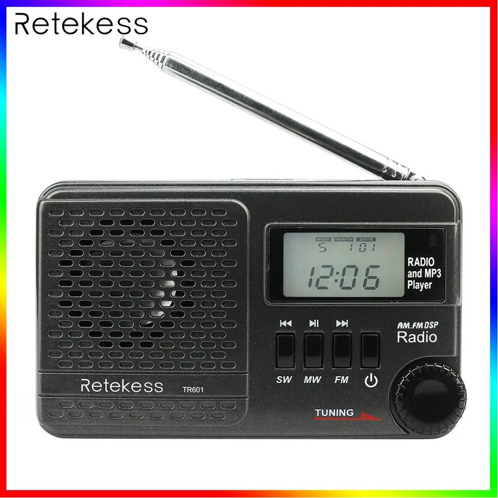 

TR601 FM Radio AM SW Mini MP3 Player Multi-band Digital Stereo DSP Radio Receiver Audio Adapter