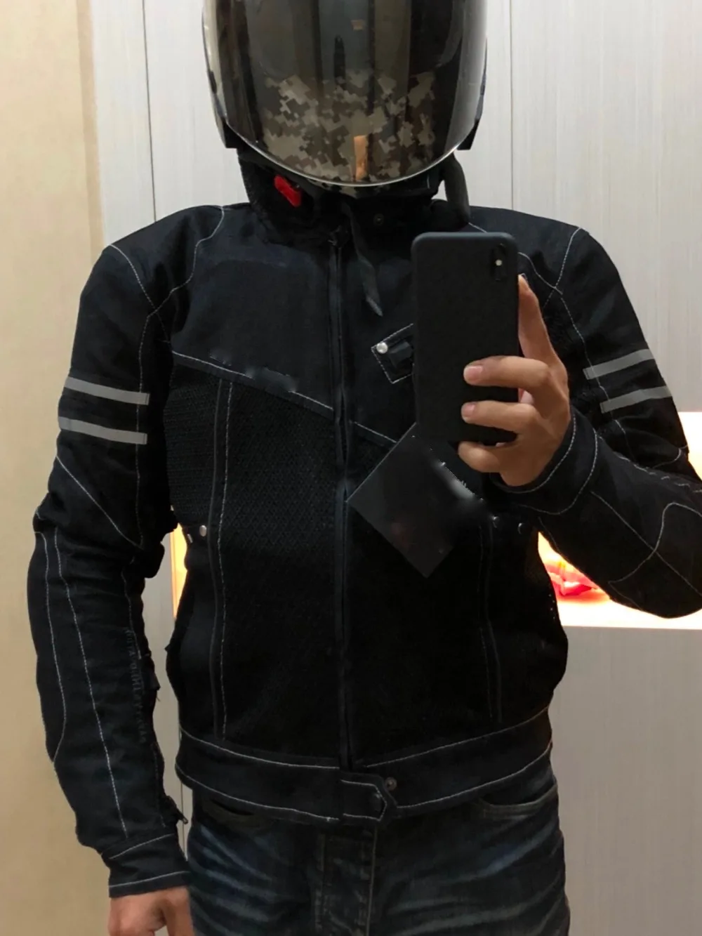 

MEN'S MOTORCYCLE DENIM MESH SUMMER RIDING JACKET BIKERS JACKET