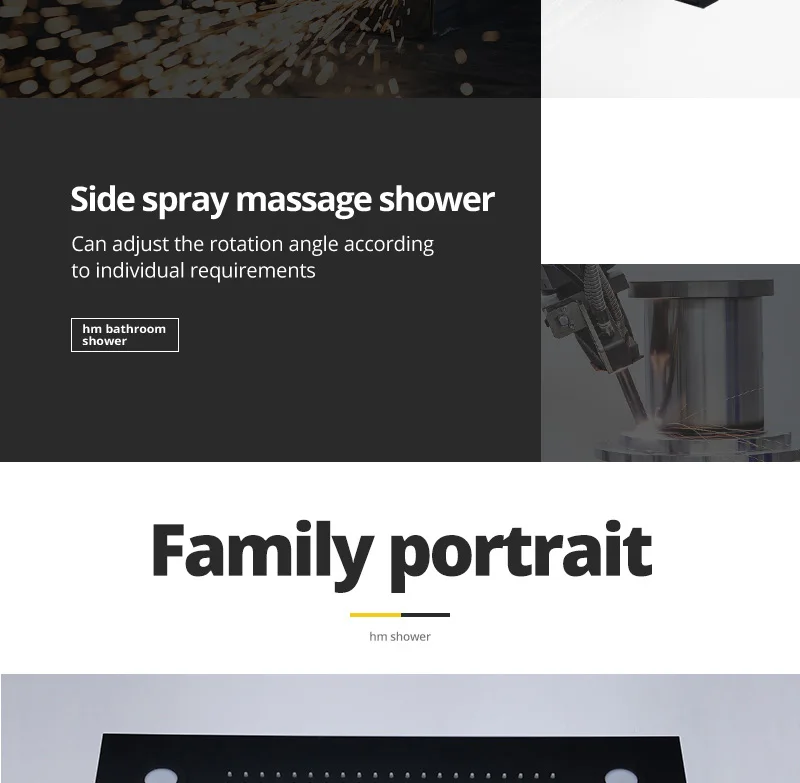 SKY RAIN ванная комната матовая черная роскошная душевая головка с высоким потоком термостатический клапан многофункциональный Спа светодиодный душевой набор