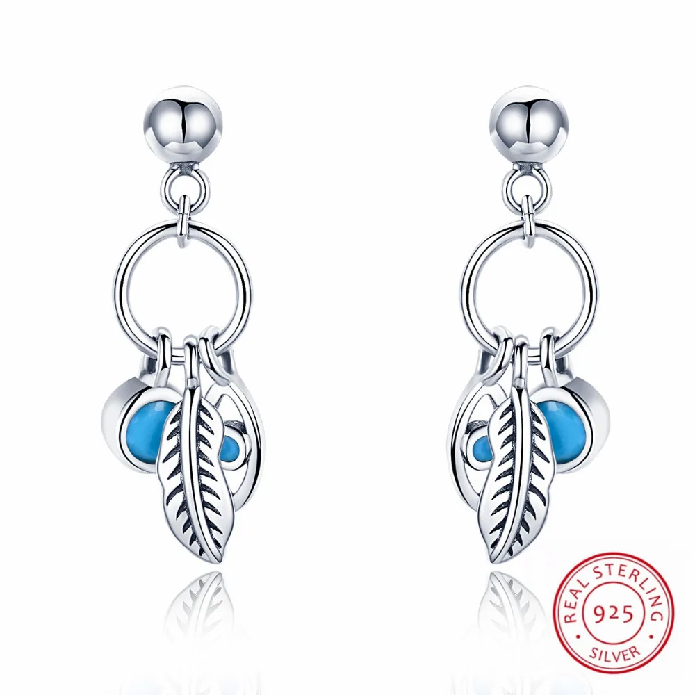 

Bohemia Style Women 100% Authentic 925 Sterling Silver Drop Dangle Earrings Vintage Fashion Ladies Best Fine Earrings Jewelry