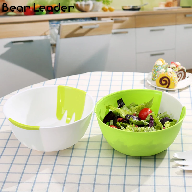 

Bear Leader 22.5*10cm Bowls Fruit and Vegetable Round Salad Bowl Pot PP Plastic Western Dish Kitchen Tools