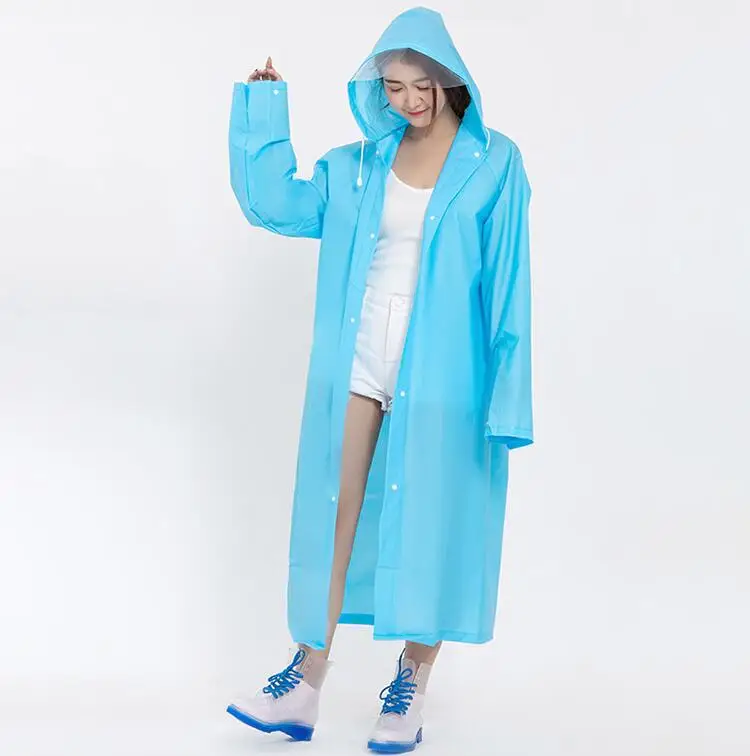 7.Raincoat Plastic EVA Thick Rain Coats Rainwear Rain Poncho Universal Waterproof Touring Hiking Hooded Schoolbag Raincoats Long rain jacket