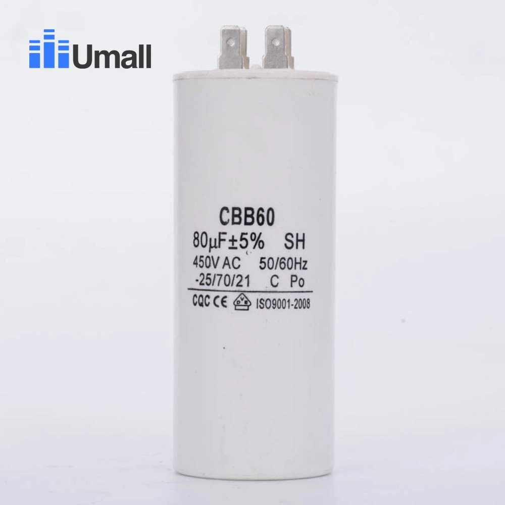 

CBB60 450V AC 80uF running motor start generator capacitor four 4 pins for electric washing machine water pump air conditioners