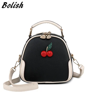 

Lovely Cherry Women Shoulder Bag Two Zippers Crossbody Bag Fashion All Match Flap Cell Phone Pocket Trendy Money Bag Key Holder