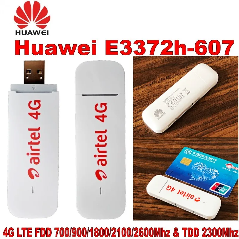 Разблокированный USB ключ Huawei E3372 1000 шт. 4G LTE с антенной CRC9 модем|3G модемы| |