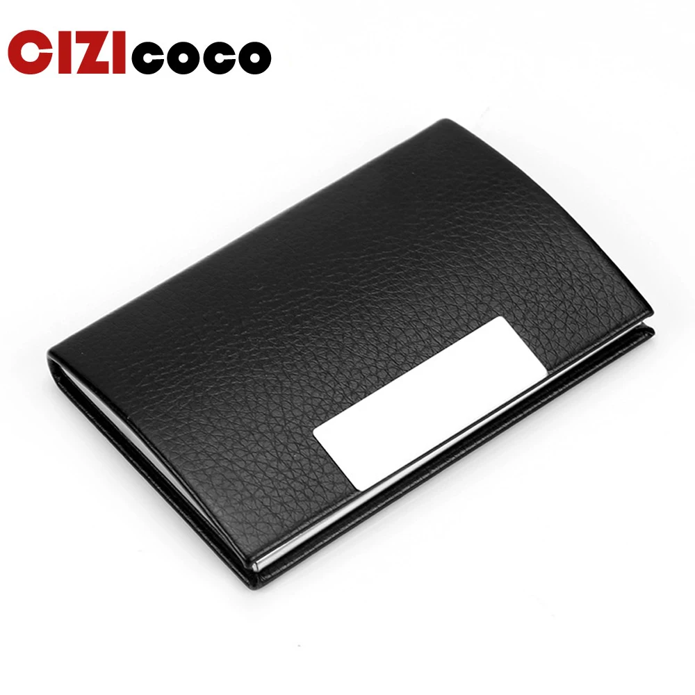 

New Black Stainless Steel Metal Case Box Men Women Business Credit Card Holder Case Cover Coin Wallet