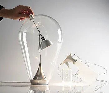 

Blow glass bottle shade art table lamp for bedroom reading lighting