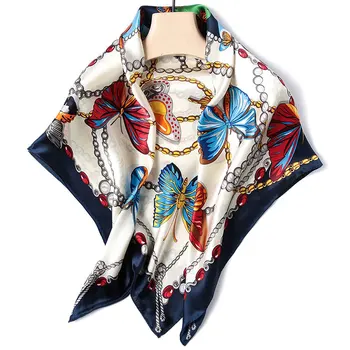 

MIARA.L Spring silk scarves with large square women high quality scarf for wholesale