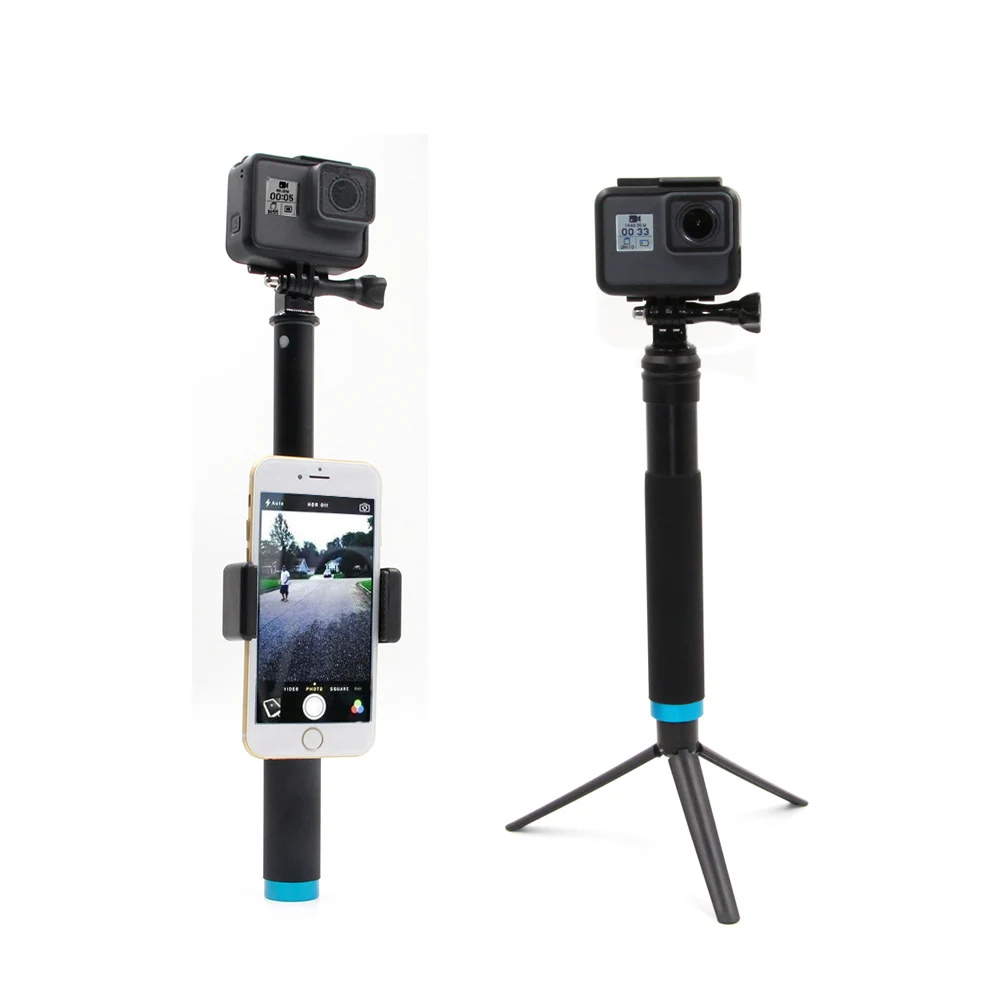 Liga de Alumínio Montagem para Gopro Telesin Selfie Vara Telescópica Handheld Telescópio Pólo Monopé Tripé Xiaoyi Dji Osmo Ação 2 - Image 2