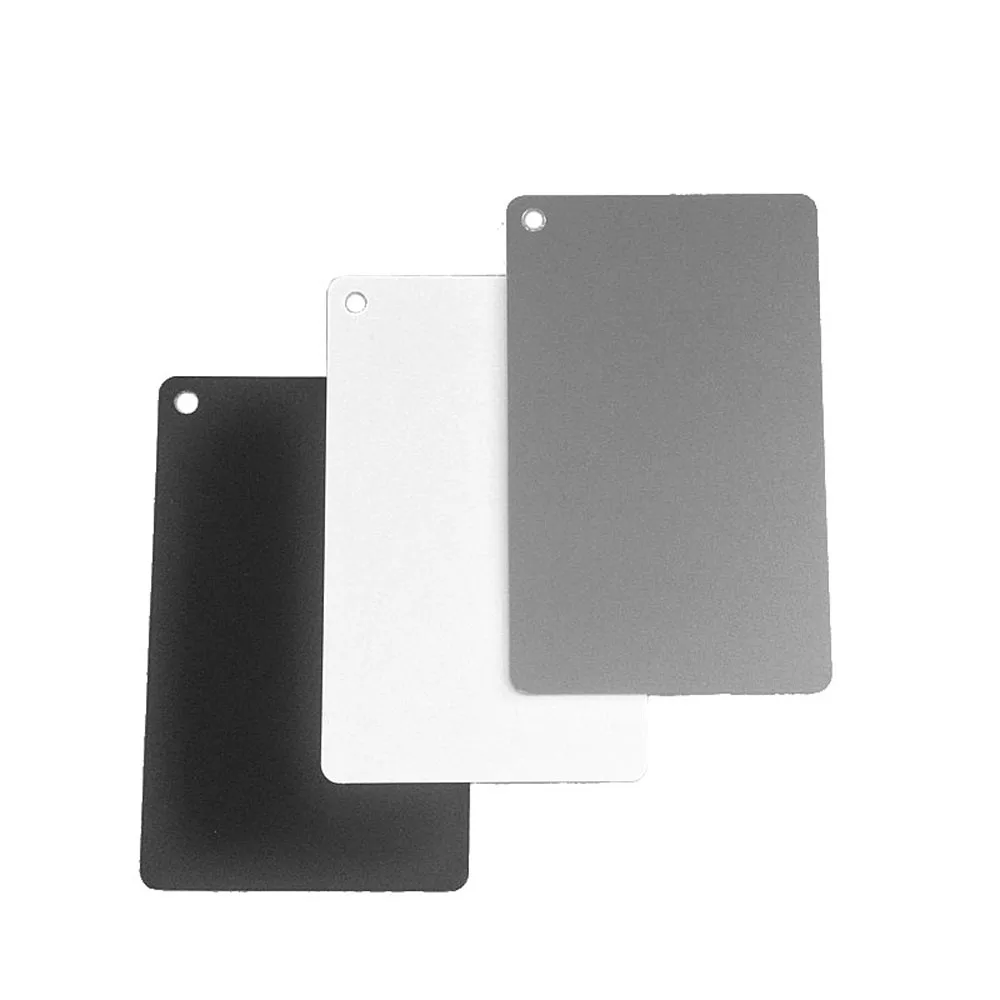 White Balance Cards for Cameras 3 in 1 White/Black/Grey 18 Exposure