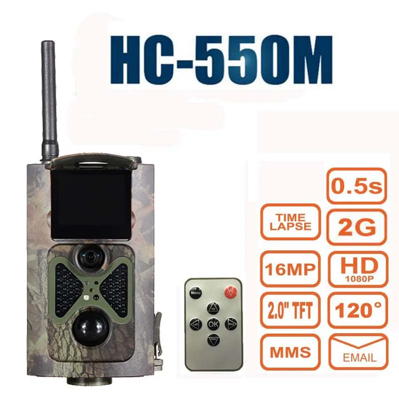 Охотничья видеокамера HC550M с ночным видением 16 МП HD 1080P MMS GPRS 2G инфракрасная камера