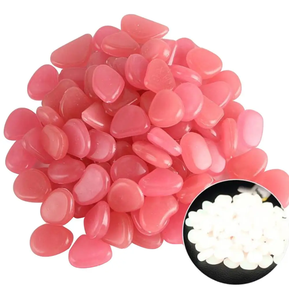 Pink 200 200 шт светится в темноте садовые камни Светящиеся Кубики для напитков для дорожек садовая дорожка для Патио газон сад двора Декор светящиеся камни 4 - Цвет: Pink 200
