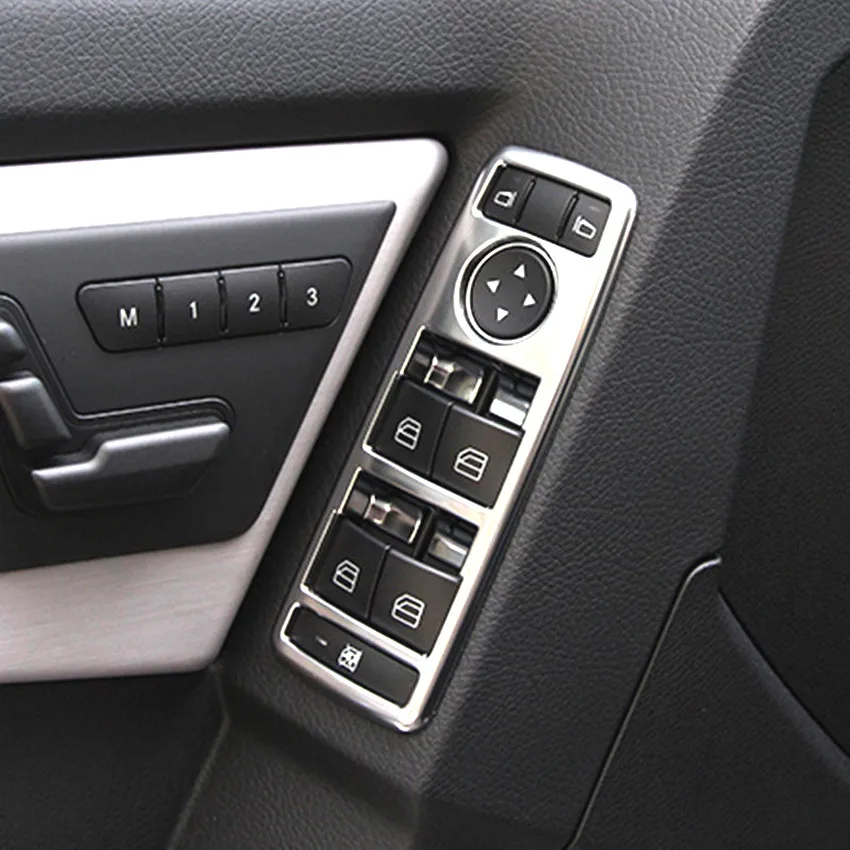 Chrome Window Lift Switch Panel Cover Trim for Mercedes Benz E Class W212 2010-2015 (3)