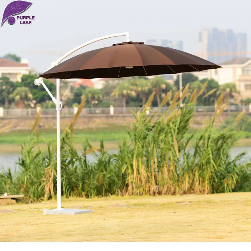 Ungu Daun Diameter Melingkar Patio Payung Offset Crank Fiberglass Payung 9ft Brown Luar Payung Taman Furniture Patio Umbrella Outdoor Umbrellaoutdoor Umbrella Garden Aliexpress