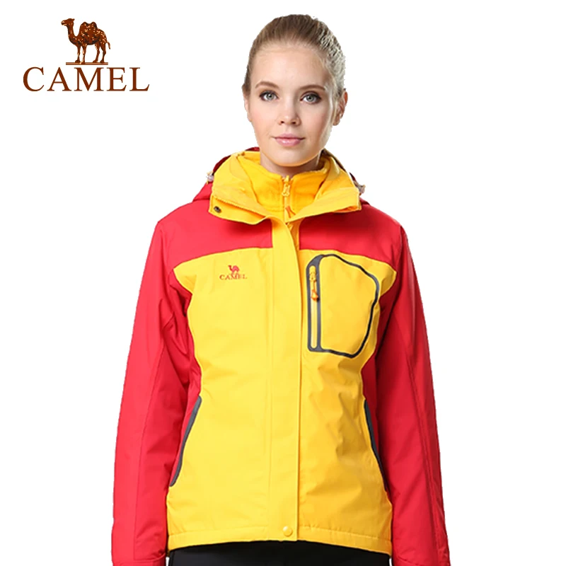 

CAMEL Women's 3 in 1 Outdoor Jacket Windproof Waterproof Breathable Sports Hiking Camping Trekking Female Rain Coat