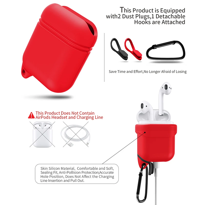 New Silicone Case Earphones for Apple Airpods Bluetooth Wireless Earphone Protective Skin Cover Box for Air Pods Ear Pods Bag