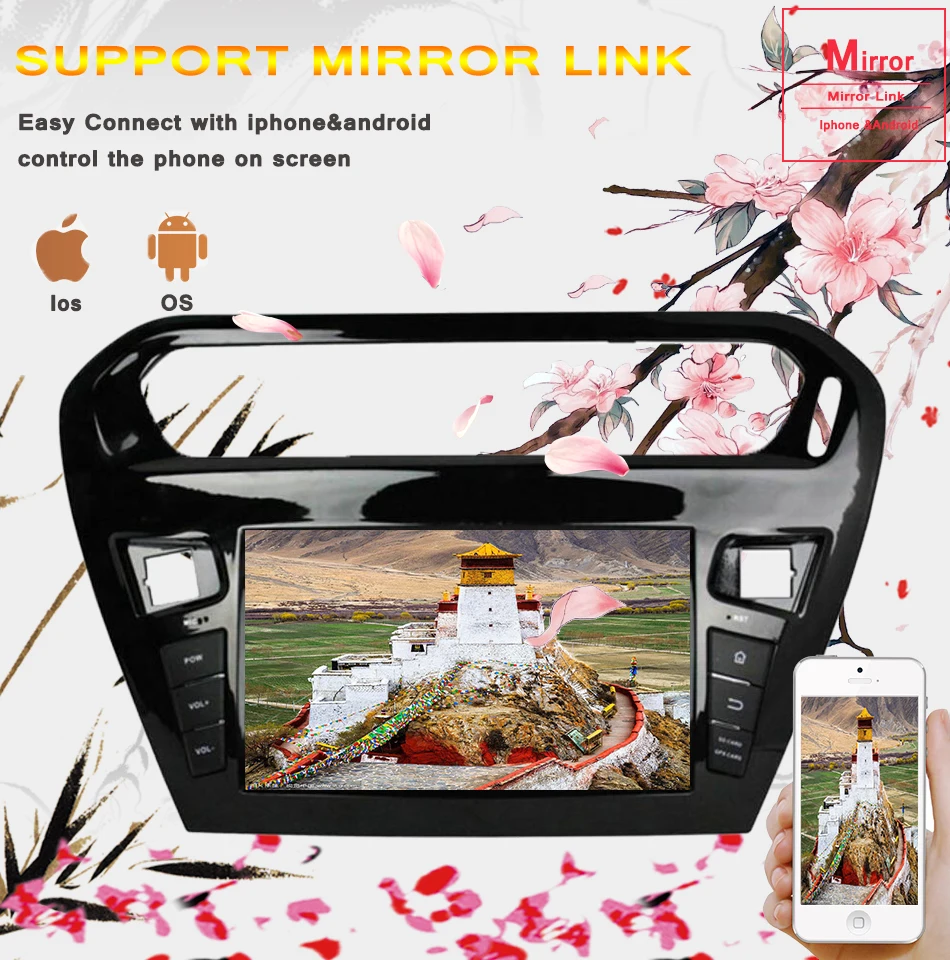 Sale 4GB RAM Android 9.0 Octa Core Car Dvd Player For PEUGEOT 301 2013-2016-2018 Ips Touch Screen Head Units Tape Recorder Map Radio 6