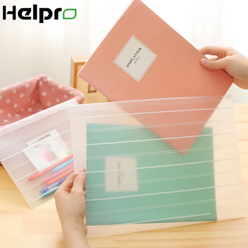 

Helpro Transparent Pencil Cases High Capacity Large Matte File Bag for Office School Student Stationery Collection Bags
