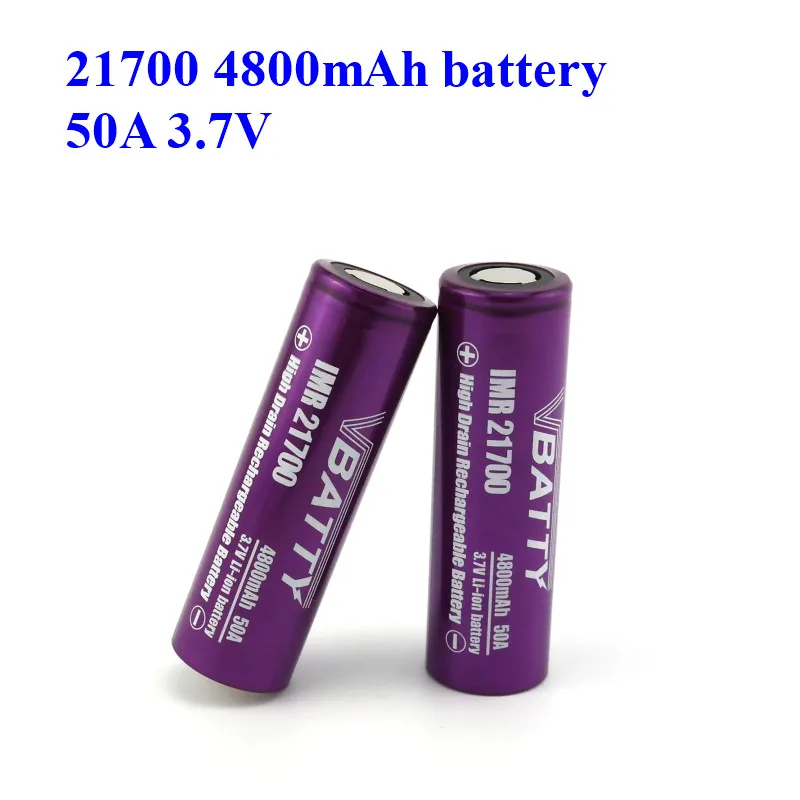 Бесплатная доставка Горячая продажа Новая батарея 21700 4800mah литиевая 3 7 V 50A для