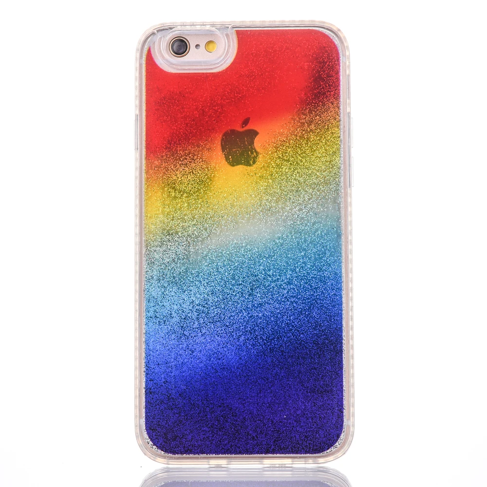 Für iphone 7 8 6 fall glitter pailletten candy farbe regenbogen diamant