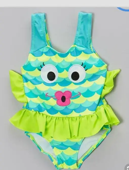 Милый Летний комплект бикини для маленькой девочки, одежда для плавания, купальный костюм, купальный костюм - Цвет: Green