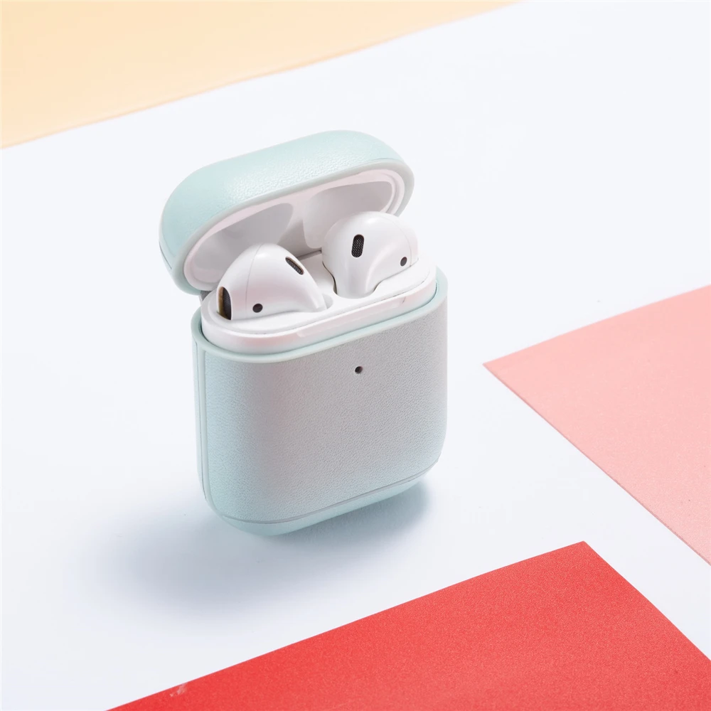 Для AirPods кожаный чехол высокого качества для беспроводных наушников Защитный чехол Аксессуары для Airpod кожаный чехол 2 1 Универсальный