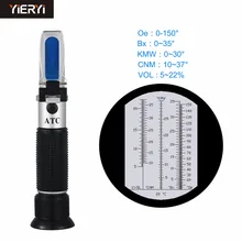 Nieuwe Draagbare Oechsle Brix Refractomete 5-22% VOL 0 ~ 35% Brix 0 ~ 150 Oe Oechsle 0 ~ 30 KMW Refractometer wijn Vruchtensap Brouwen
