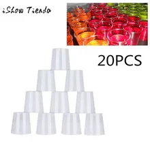 20 шт прозрачный пластиковый одноразовый вечерние рюмки чашки для желе Tumblers 28 мл банкеты День рождения Свадебные вечеринки поставки