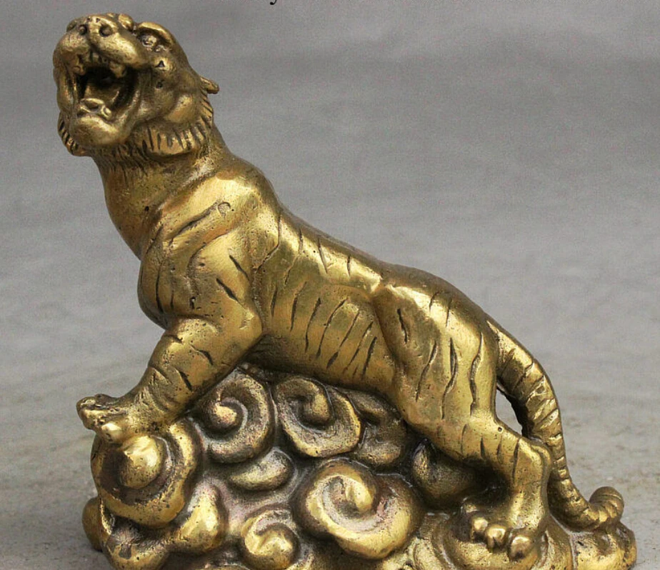 ZSR 601 ++++++Folk China Chinese Fengshui Brass Ferocity Zodiac Tiger