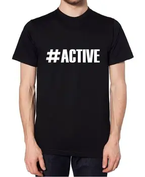 

#ACTIVE Letters Print Men T shirt Casual Funny Shirt For Man Top Tee Funny Hipster Gray Black White BZ203-40