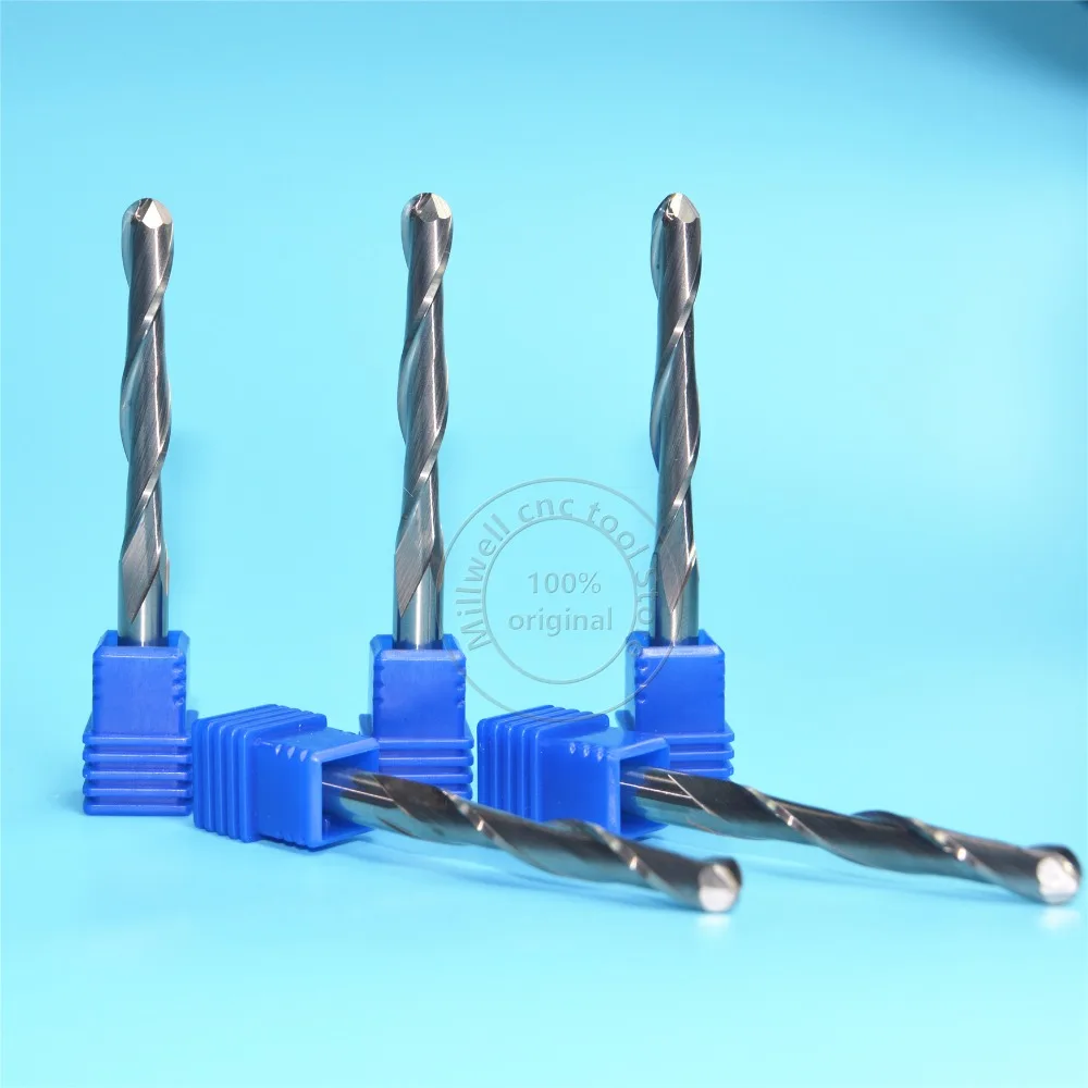 

1PCS-CNC tungsten solid carbide wood milling cutter,woodworking insert router bit,2 flutes ball nose end mill,spherical end mill