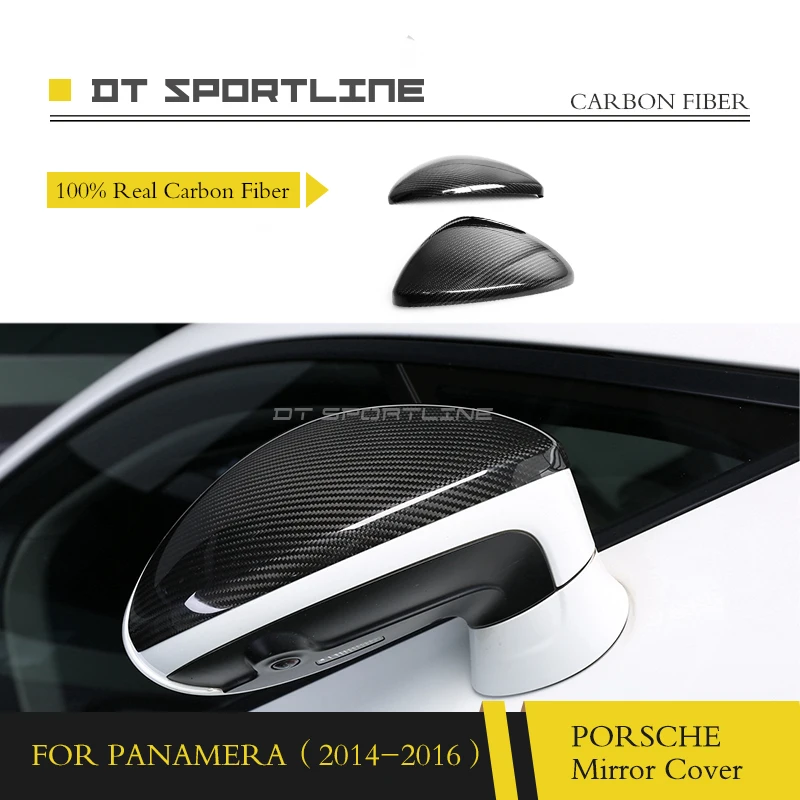 

Real Carbon Fiber Mirror Cover Rear View Mirror Caps Add On Real 100% Carbon For Porsche Panamera 970 971 2014-2017