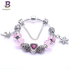 Горячая Европейский Стиль Посеребренная Снежинка и кокосовая подвеска в виде дерева браслет действительно белоснежный браслет для женщин ювелирные изделия