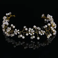 Irregular Crystal Beads Women Tiara Hair Bridal Hair Jewelry Rhinestones Pearl Hair Stick Wedding Accessories CY161117-101