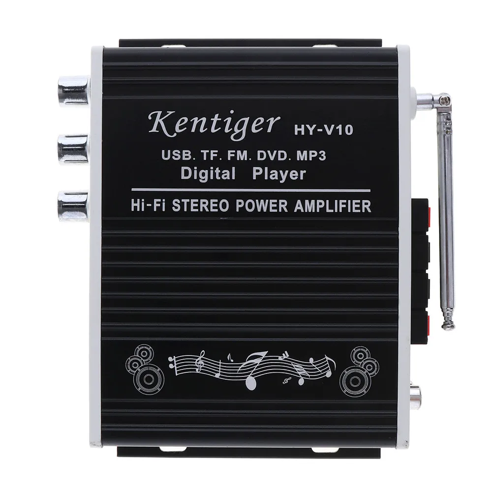 Kentiger DC12V 5A 20 Вт x 2 2CH Hi-Fi Bluetooth автомобильный аудио усилитель мощности fm-радио плеер Поддержка SD/USB/DVD/MP3 вход