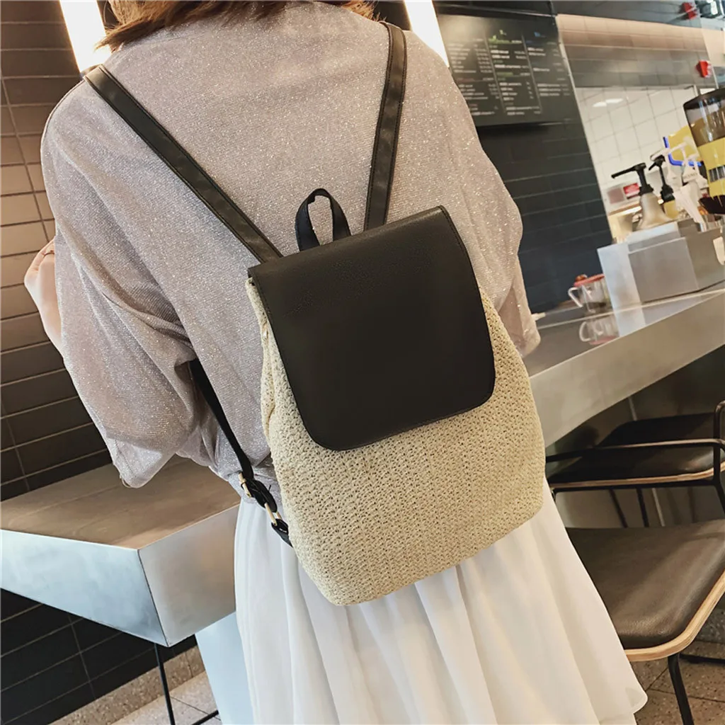 

Fashion Women Students Weaving Printing School Bag Backpack Travel Shoulder Bag Famous Brand Zaino da donna 2019 7.028