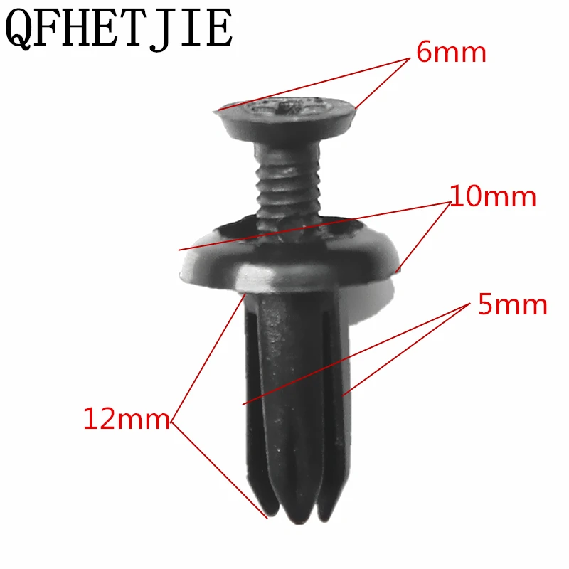 QFHETJIE 100 шт 5 мм автомобильные крепежные элементы Универсальное Назначение пластиковые расширительные заклепки для украшения автомобиля папки двери нажимные зажимы