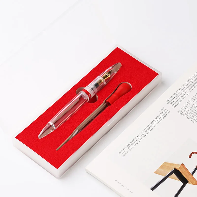Creative Large Capacity Drip Style Transparent Fountain Pen Iridium Point 0.5mm 0.38mm for