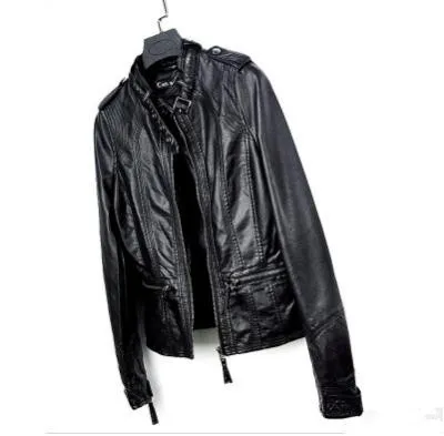 Куртка женская короткая из экокожи S/6Xl K1017|Кожаные куртки| |