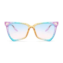 Новинка радужные Гламурные женские солнцезащитные очки Роскошные женские дизайнерские солнцезащитные очки красочные брендовые оттенки