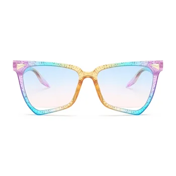 

New 2019 Rainbow Glamour Women Sunglasses Luxury Ladies Designer Sun Glasses Colorful Brand Shades