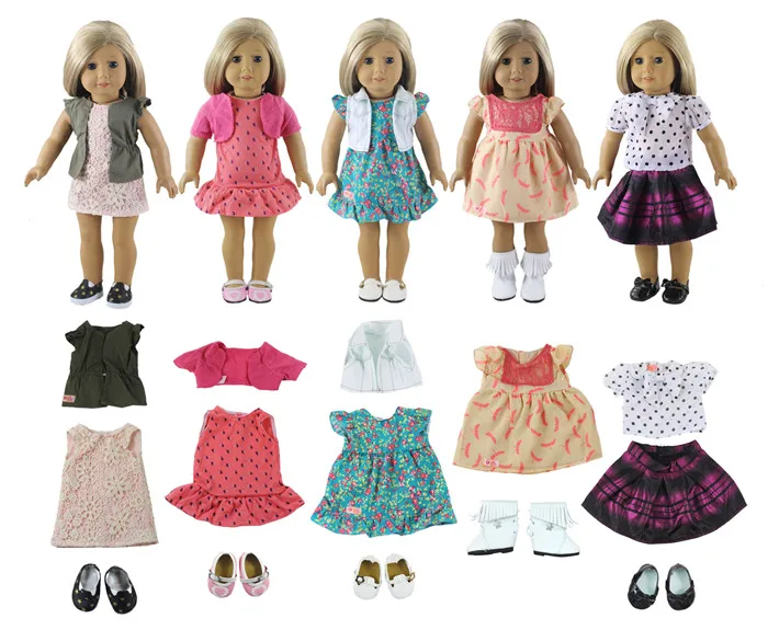 10 штук в партии, Одежда для куклы 18 дюймов, американская кукла, кукла ручной работы, повседневная одежда, одежда