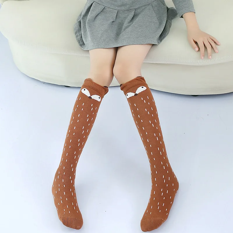 

children's girls kittens animal Stockings girl thigh Knee socking half socks stripe cat 10Kinds 43CM 4-15Years TZ05